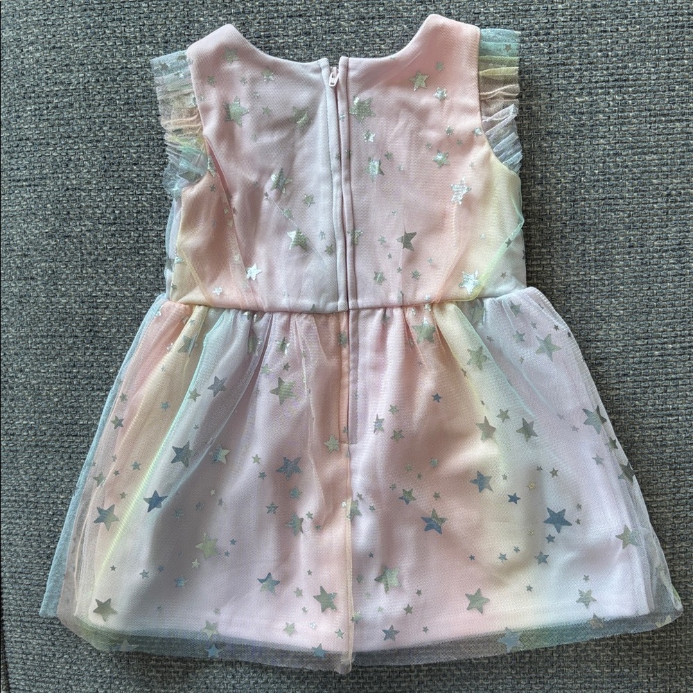Children’s Place Toddler Girl’s Rainbow Ombre Star Fancy Dress – Size 3T - Picture 6 of 7
